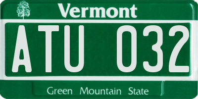 VT license plate ATU032