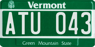 VT license plate ATU043