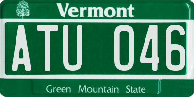 VT license plate ATU046