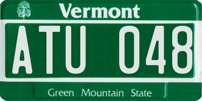 VT license plate ATU048