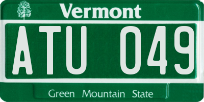 VT license plate ATU049
