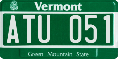 VT license plate ATU051