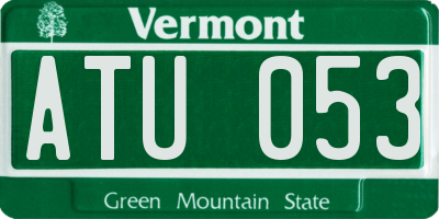 VT license plate ATU053
