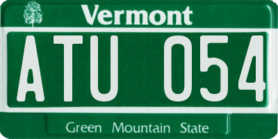 VT license plate ATU054