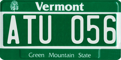 VT license plate ATU056