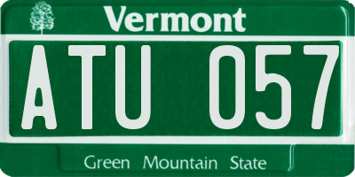 VT license plate ATU057