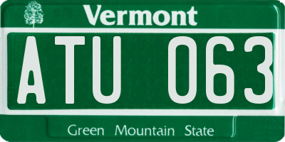 VT license plate ATU063
