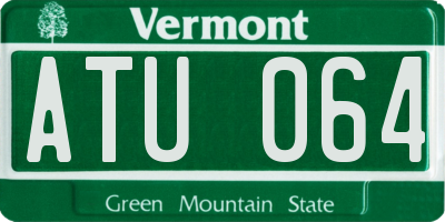 VT license plate ATU064