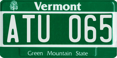 VT license plate ATU065