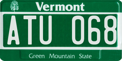 VT license plate ATU068