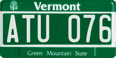 VT license plate ATU076