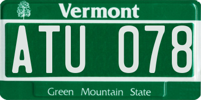 VT license plate ATU078
