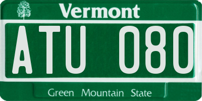 VT license plate ATU080
