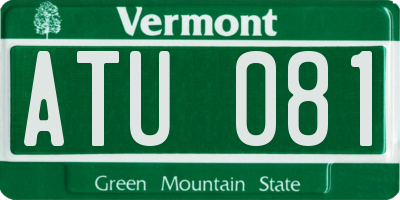 VT license plate ATU081