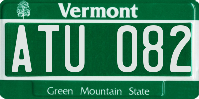 VT license plate ATU082