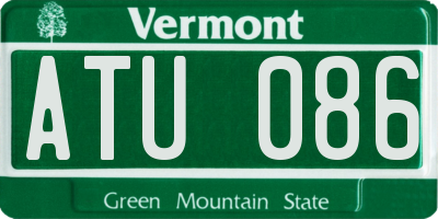 VT license plate ATU086