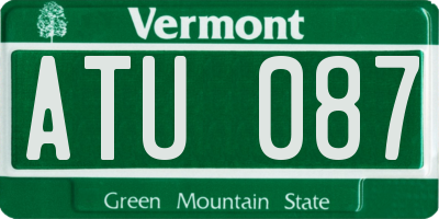 VT license plate ATU087
