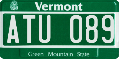 VT license plate ATU089