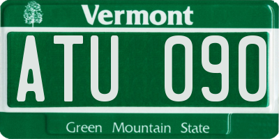 VT license plate ATU090