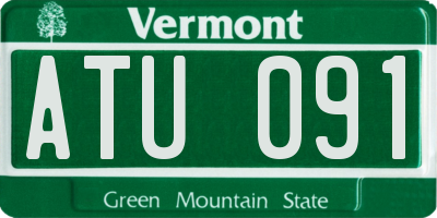 VT license plate ATU091