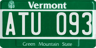 VT license plate ATU093