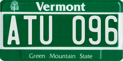 VT license plate ATU096