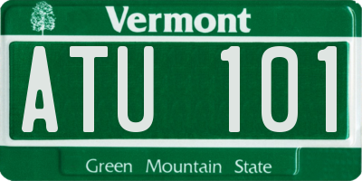VT license plate ATU101