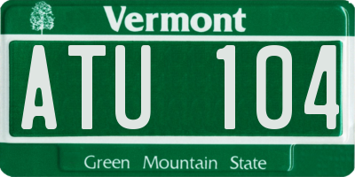 VT license plate ATU104
