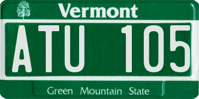 VT license plate ATU105