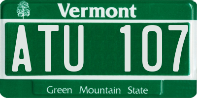 VT license plate ATU107