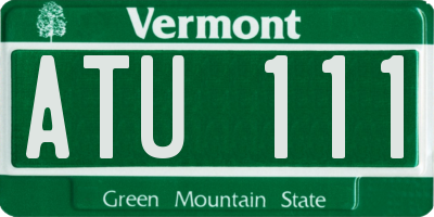 VT license plate ATU111