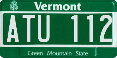 VT license plate ATU112