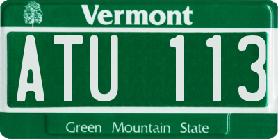 VT license plate ATU113