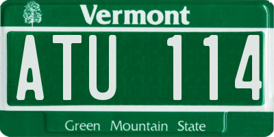 VT license plate ATU114