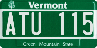 VT license plate ATU115