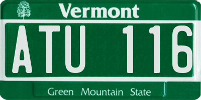 VT license plate ATU116