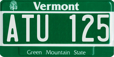 VT license plate ATU125