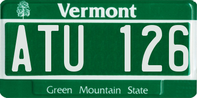 VT license plate ATU126