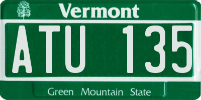 VT license plate ATU135