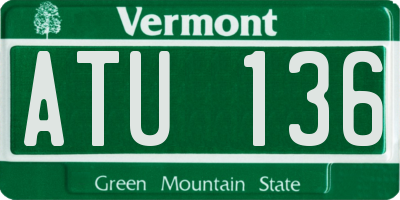 VT license plate ATU136