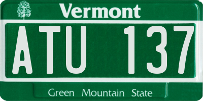 VT license plate ATU137