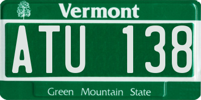 VT license plate ATU138