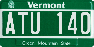 VT license plate ATU140