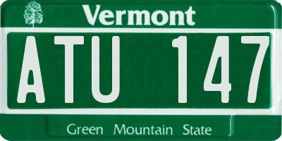 VT license plate ATU147