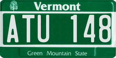 VT license plate ATU148