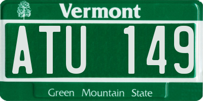 VT license plate ATU149