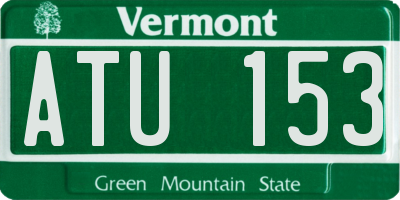 VT license plate ATU153