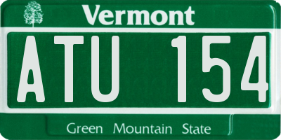 VT license plate ATU154
