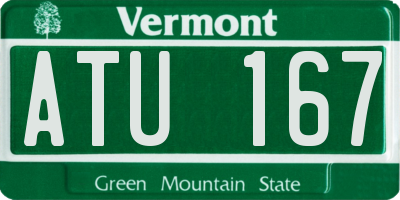 VT license plate ATU167