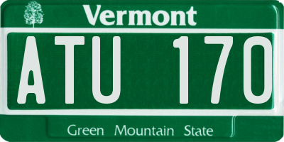 VT license plate ATU170